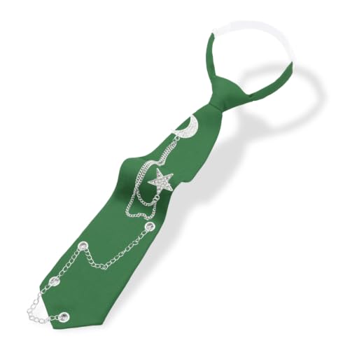 Image of LJBFNN Pre-Tied Ties for Women with Metal Chain, Uniform Shirt Accessory