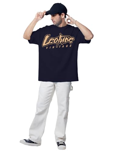 Image of LEOTUDE Men's Oversized Cottonblend Half Sleeve Printed Tshirt for Men | Men's Tshirt