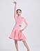Omfpafeu Girls Latin Dance Dress for Child Ballroom Dancing Competition Dresses Rumba Cha Samba Practice Performance,Pink,120