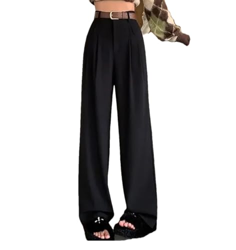 Women Spring Summer High Waist Wide Leg Pants Trouser Office Ladies Full Length Straight Pant