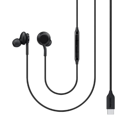Image of Original Type-C Wired for Samsung Earphones EO-IC100 Clear Audio, Mic with Controls, Noise Cancelling Design, Strong Durable Cable (Black)
