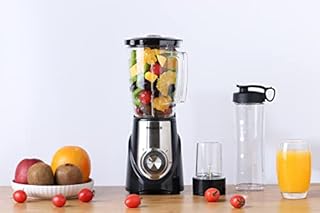 Reliance Kitchen 3 in 1 Blender Set | Smoothie Maker | Mini Food Processor/Chopper | 1L Blender Jug | 600ml Sport Bottle | 150ml Grinder | Chop Blend & Slice | BPA Free | 350W, Black