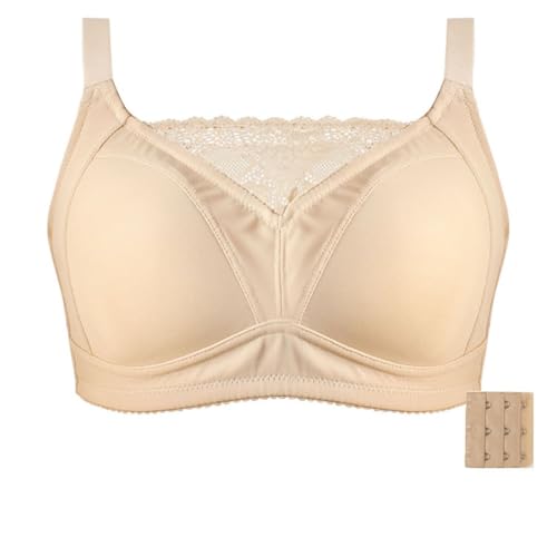 LRSSMB Sujetadores De Mastectomía Con Bolsillos Posquirúrgicos, Prótesis Mamaria De Algodón Suave, Sujetador Diario Inalámbrico Sin Anillo De Acero(Beige,100B)