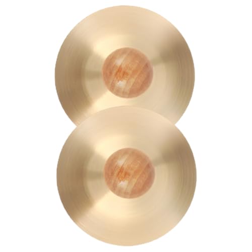 OFFSCH 2pcs Finger Cymbals for Musical Instrument for Belly Dancing Stage Performances Includes Handle for Comfortable Grip