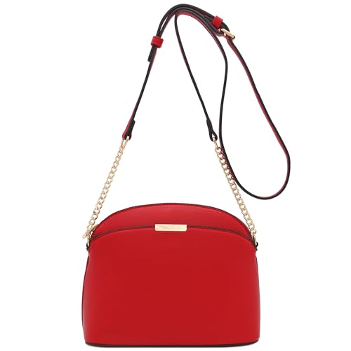 Image of FashionPuzzle Faux Leather Small Dome Crossbody Bag with Chain Strap
