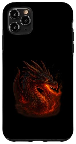 エピックブラックフレイムドラゴン 神話ファンタジーファイアークリーチャー スマホケース iPhone 11 Pro Max 用