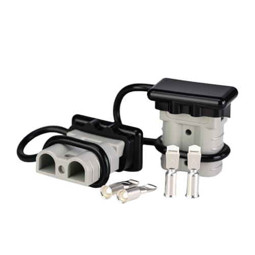 50 AMP Anderson Connector Plug Kit 6 Gauge Wire Harness 2 Pack Battery Cable Connector Set for Winch, RV, Truck, Car, ATV, Boat, Motor(Gray)