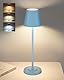 GOODEA LED Tischlampe Kabellos, 5500mAh Akku Tischleuchte mit 3 Höhen Verstellbar, 3 Farbten Dimmbare Wasserdichte Aluminium Touch Tischlampe für Esszimmer, Schlafzimmer, Terrasse [1er Set,Blau]