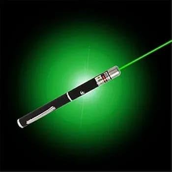 Image of J.M Party & Fun Green Laser Pointer Pen - Long Range High Visibility Laser Beam with Pocket Clip, Anti-Slip Grip & Push Button for Presentation, Teaching & Astronomy (Battery Not Included)