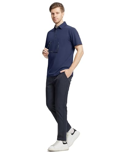 Men's Business Long and Short Sleeve Polo Shirts Mercerized Cotton Blend Casual Stylish Collared Shirts4