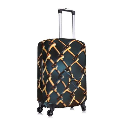 Chain Link Fence Luggage Cover Stylish Suitcase Covers for Luggage Tsa Approved, Elastic Washable Suitcase Protector Anti-Scratch Travel Baggage Covers for 18-32 inch Luggage3