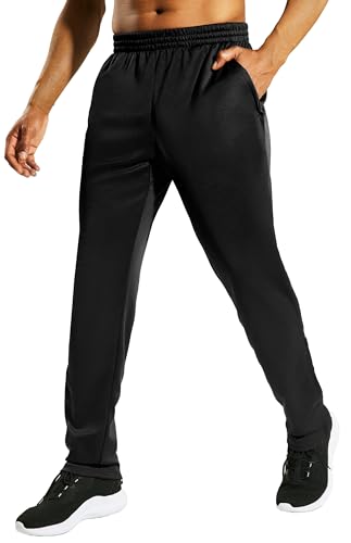 MIER Men’s Sweatpants with Pockets, Athletic Training Track Jogger, Soccer Warm-up Pants with Zipper Ankle