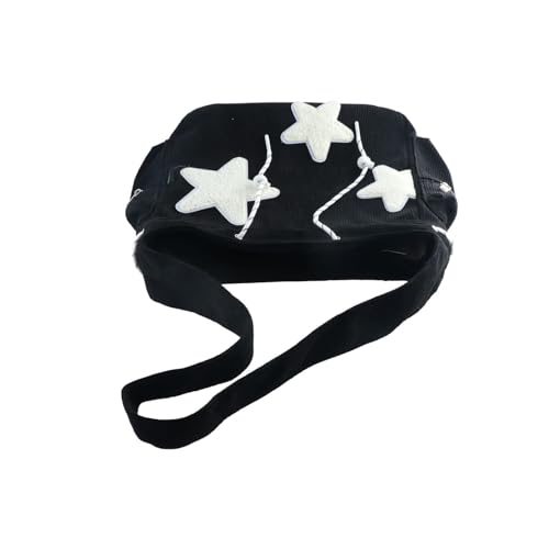 Leadigol Y2K Star Canvas Messenger Bag, Women Crossbody Bag Adjustable Storage Bags Large Capacity Makeup Lipstick Bags Teens Bag Drawstring3