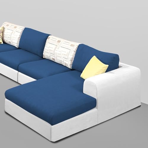 Image of Koza RHS 6 Seater L Shape Sofa Set for Living Room (Blue Grey Fabric) Premium Fabric Sofa