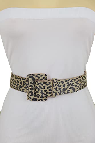 TrendyFashionJewelry Women Celebrity Style Fashion Belt Hip Waist Black Beige Cheetah Animal Print S M3