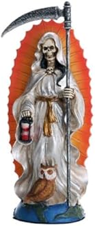 Pacific Giftware Santa Muerte Saint of Holy Death Standing Religious Statue 7.25 Inch White Tunic Robe Purification Santisima Muerte Sculpture Home Decor
