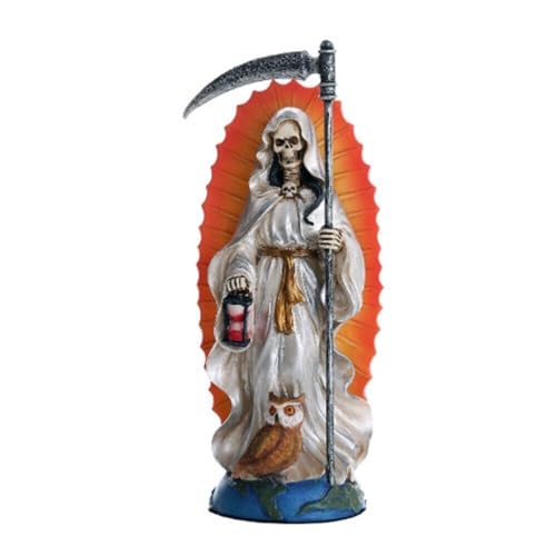 Pacific Giftware Santa Muerte Saint of Holy Death Standing Religious Statue 7.25 Inch White Tunic Robe Purification Santisima Muerte Sculpture Home Decor