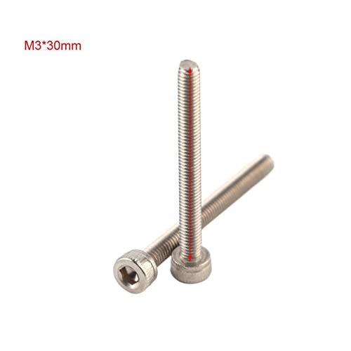 KooingTech M3 Schrauben, Zylinderkopfschrauben, 100 Stück 304 Edelstahl Sechskant Sockel Kappen Kopf Schrauben Befestigung für Maschinen