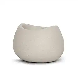 Vaso Decorativo Texturizado Oval 19 Jardim Plantas Cachepo (Cimento)