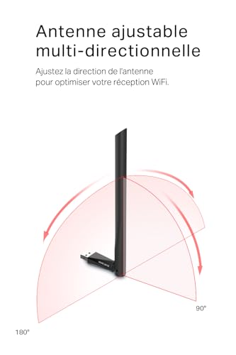 Client Usb De Tp Link Mercusys Mu6h Adaptateur Usb Sans Fil Ac650 2.4 Ghz 200 Mbps / 433mbps 5 4 Ghz Usb Wi Fi Lte - vue 7