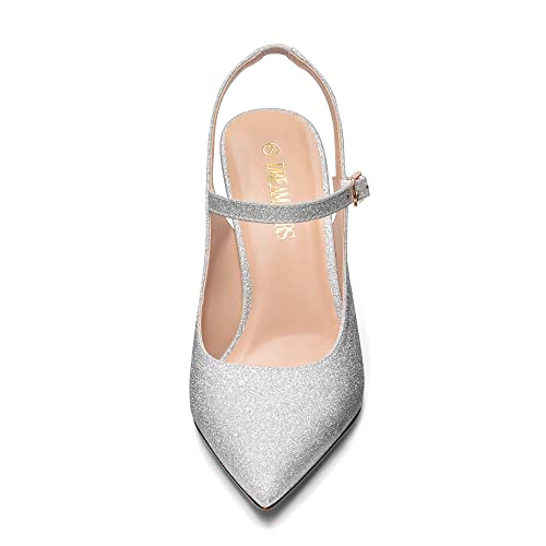Drea Pairs Women's Sdpu2210W Pointed Toe High Heels Pup Shoes Silver Size 8 #TOP3