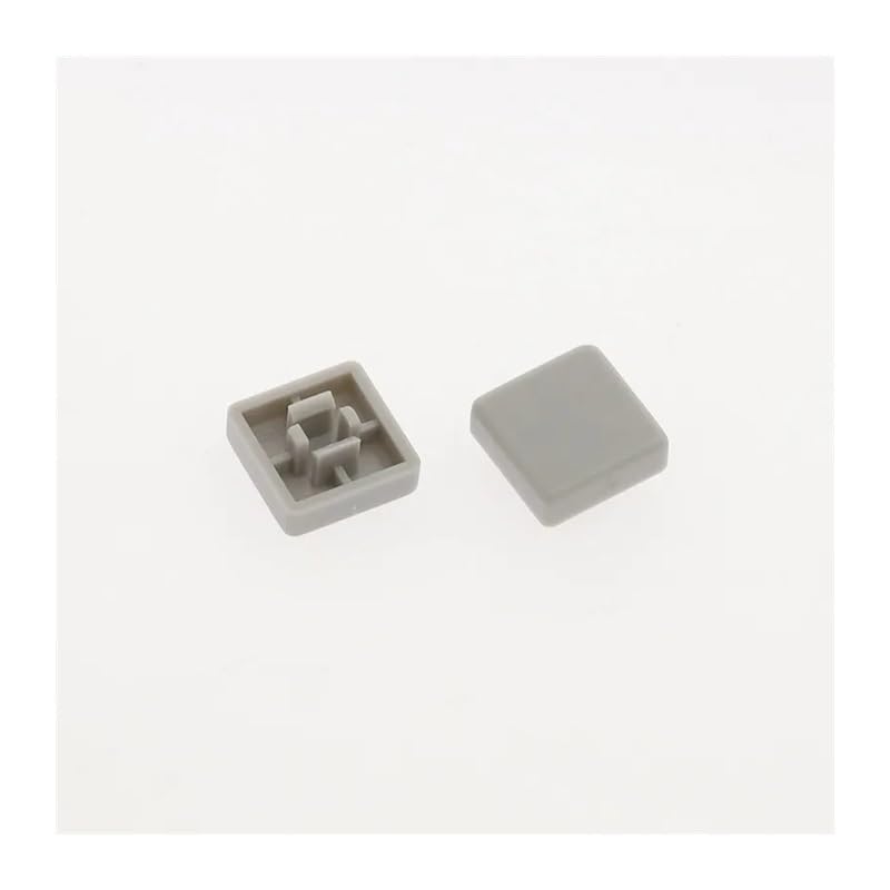 POWTAXBJGD 50pcs A14 Short Feet Square Switch Button Cap Match 12 * 12 * 7.3 Switch use(Gray)