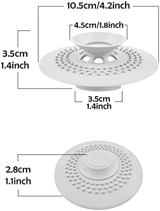 HengLiSam 5 Pack Shower Silicone Drain Stopper, Bathtub Sink Stopper, Bathtub Hair Catcher, Drain Strainers Protectors for Bathtubs, Washbasins, Floors, Laundry Rooms, Kitchens, Bathroom(5 colors)