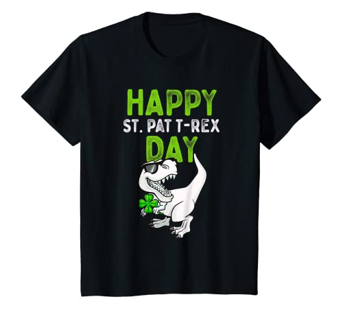 Enfant Happy St Pat Trex Day Dino St Patrick Day Toddler Boys T-Shirt