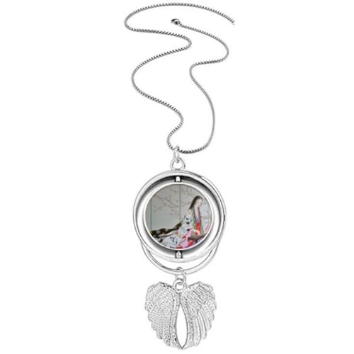 Collier fleur de prunier peinture chinoise pendentif ailes d'ange femme