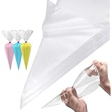 KJOET 絞り袋 製菓用【200枚セット】絞り出し袋 クリーム しぼり袋 使い捨て袋 厚め お菓子作り ケーキ 業務用 使い捨て クリーム 厚手 PEポリエチレン 出し袋 生 しぼ 業務用 ペストバッグ キッチン お菓子作り 洋 ドーナツ ホイップ チョコレート シュー デコレーション用品 (大型)