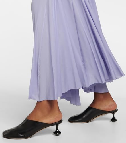 Women's Leather Wedge Mules with Adjustable Double Strap Buckle, Closed Pointed Toe & Clear Heel Slip-On Pumps for Evening Party, Dress, Banquet4