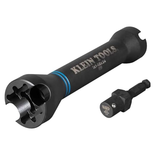 Klein Tools NRHD 3-In-1 Impact Socket, Features Three Square Socket Sizes: 3/4-,1, and 1-1/8- Inch