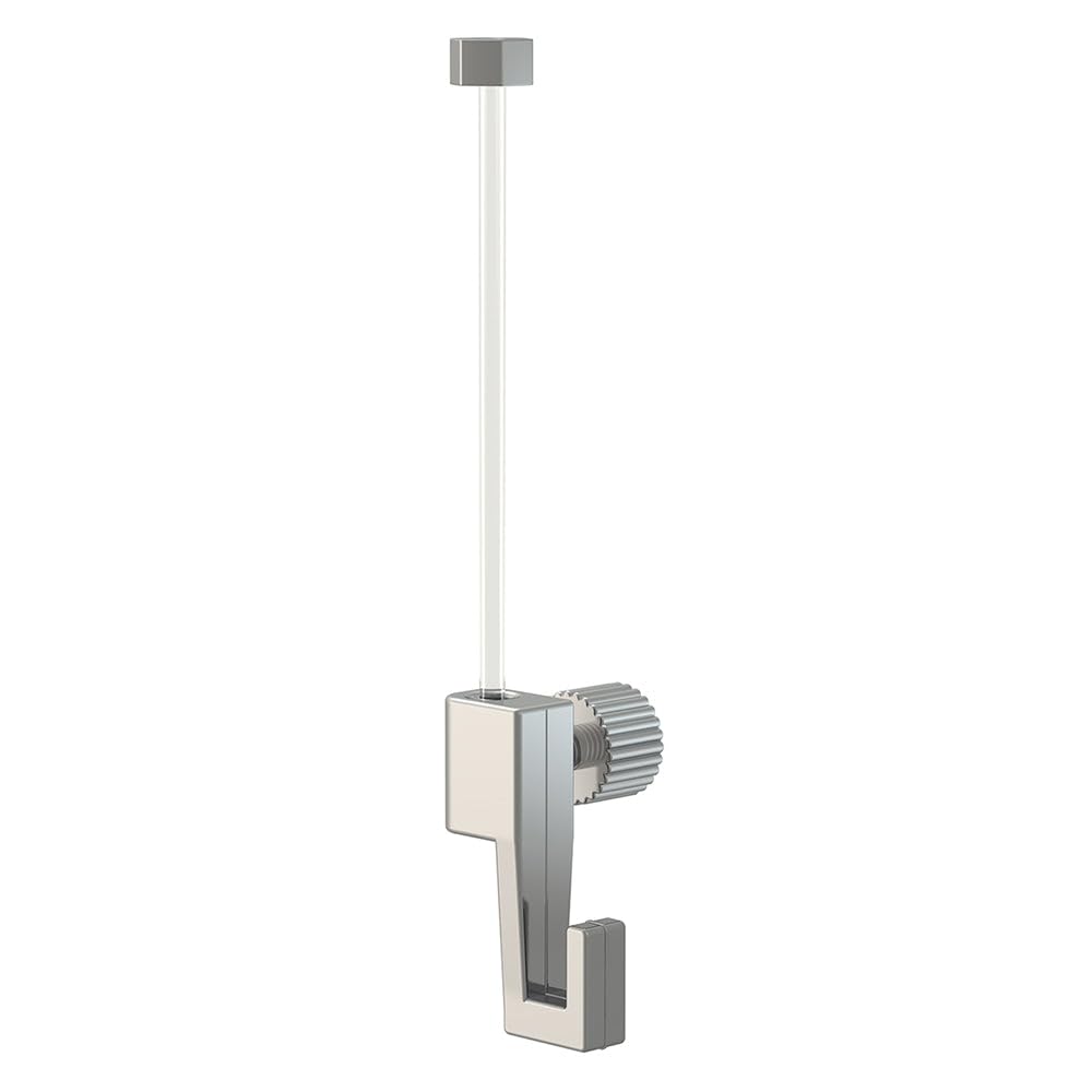 Artiteq Click Rail - Sistema di sospensione per pittura, 600 cm, primer bianco (RAL 9016), set completo di fili, ganci e materiale di fissaggio trasparenti, portata 30 kg p/m