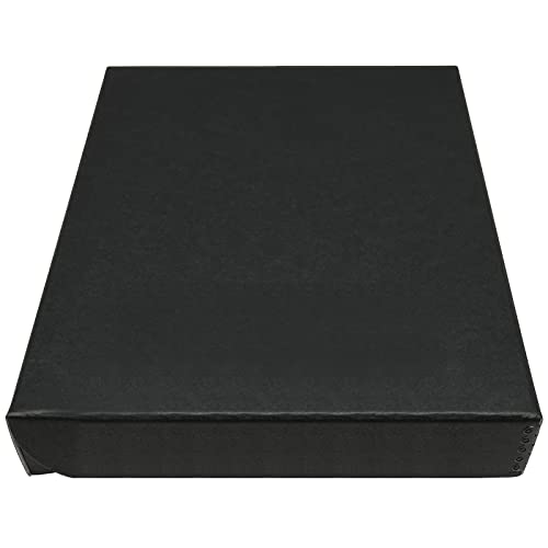 Golden State Art, Archival Folio Storage Box 9x12, Clamshell Design with Metal Edge, Preserve and Store Photos Documents Cards Prints Arts Crafts DIY, Black