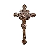 BGCOPPER Saint Benedict Crucifix Wall Cross, Wooden Jesus Cross for Wall, Catholic Crucifix for Wall, St Benedict Cross Wall Decor for Home Easter (10 Inch)