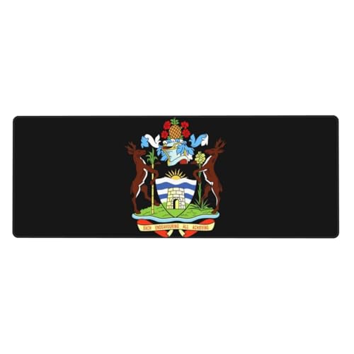 Antigua-Et-Barbuda Tapis De Bureau Grand Format Avec Motif D'Écusson Military| Tapis Clavier Et Souris 2 En 1| Universel Pour Bureau| Surface Douce Lisse + Base En Caoutchouc Antidérapante​