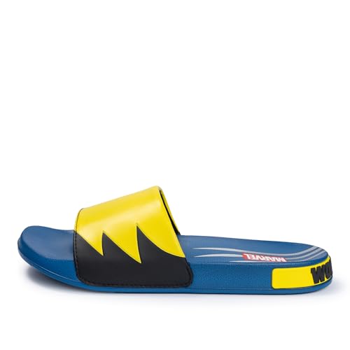 Image of Marvel Men's Slides - Official Spiderman, Deadpool, Wolverine & Hulk Lightweight Non-Slip Comfort Sandals, Sizes 6-13