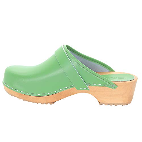 Image of Bjork Maja Wood Open Back Leather Clogs