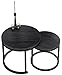 Produktbild HeyHeaven® Couchtisch Rund Holz 2er Set - Runder Couch Tisch Schwarze Holz Optik mit Schwarz Metallgestell - Moderner Tisch für Wohnzimmer, Schlafzimmer & Balkon, Ø60 Ø40cm