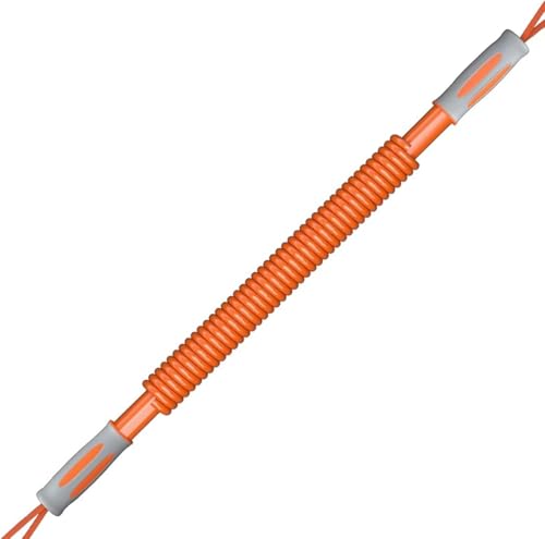 Power Twister Bar, Expansor De Pecho De Alta Resistencia, Doble Resorte con Bolsa De Almacenamiento Negra Y Asa De Goma para Ejercicios De Hombros, Brazos, Antebrazos Y Pecho, Dif, Orange, 70kg