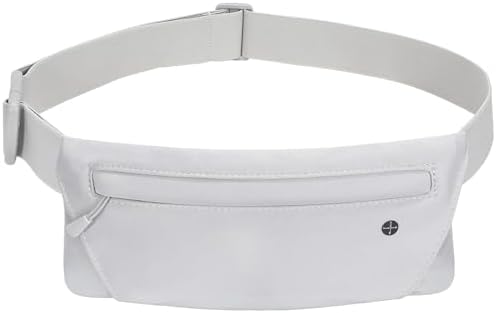 NALACAL Slim Running Belt Fanny Pack, White, Elastic Waist Pouch ...