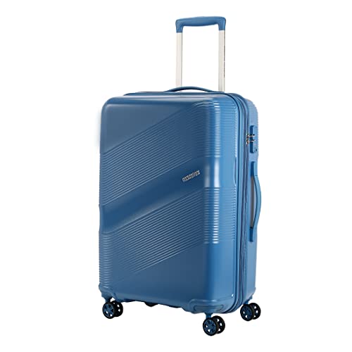 Image of American Tourister Polypropylene Krypton 69 Cms Polycarbonate Hardsided Medium Spinner 8 Wheels Check-In Luggage | Suitcase | Trolley Bag, Blue,Large