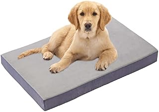 Verla Dog Bed Orthopedic, Waterproof Dog Pillow for Medium Small Dogs Puppies 88x55cm L Dog Mattress Machine Washable Dog Mat with Removable Cover & Anti-Slip Bottom, Grey