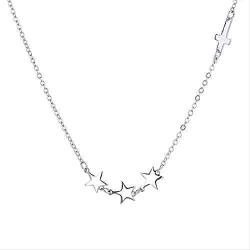 Collier de Charme 925 étoiles chaîne anti allergie pour peau sensible