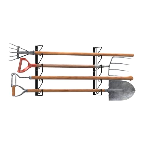 UNITEDPOWER Garden Tool Storage Rack，Wall Mounted Garage Organizer，Tool Utility Holder for Garden Equipment Shovel Rakes Brooms