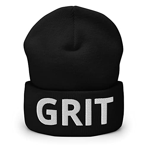 GRIT Hat (Embroidered Cuffed Beanie) Dan Campbell Grit Hat Black