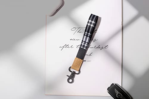 Dql Lanyard For Keys Women Keychain Straps Key Chain Wristlet Lanyards For Id Badges, Cute Key Id Badge Holder, Short Key Lanyard Hand Wrist Lanyard (Black Plaid) #TOP2