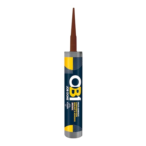OB1 Brown Multi-Surface Construction Sealant & Adhesive - Hybrid Polymer - Excellent Chemical Resistance - Water Resistant - Weather Resistant - 290ml