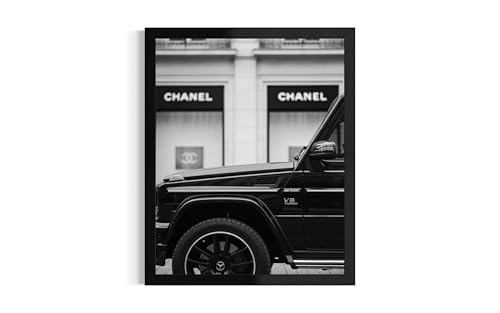 High Fashion Car Luxury Brand Poster Wall Art Print, Black