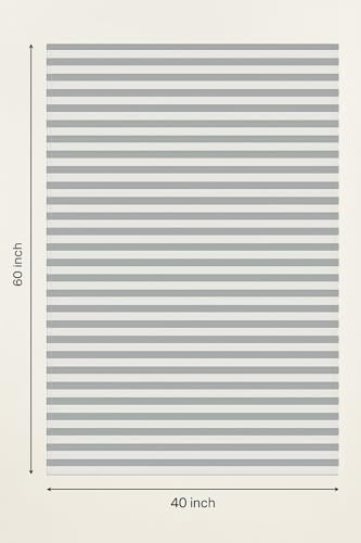 Image of Rectangular Cotton Stripes Sofa Table Cloth with Beatiful Lace (40x60 inch) Grey